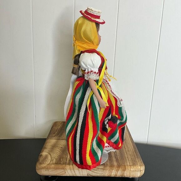 Brand New Marin Chiclana Porcelain Spanish Ethnic Dolls With Clothing Stand - Picture 4 of 12